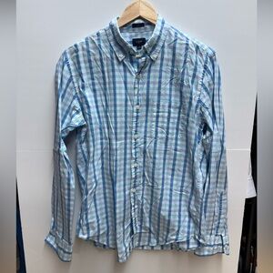 J. Crew Light Blue and White Plaid Shirt